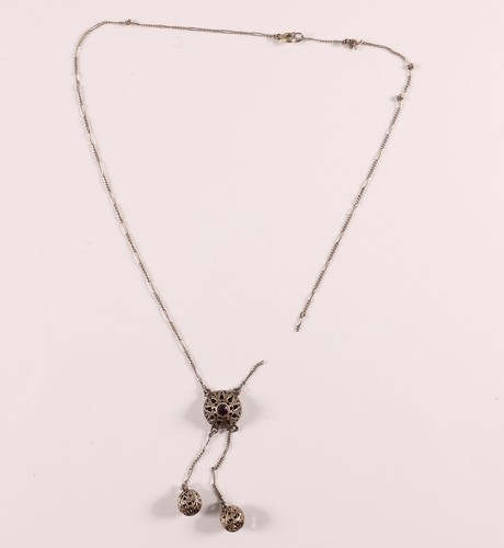 Antik collier kette - kette, silber