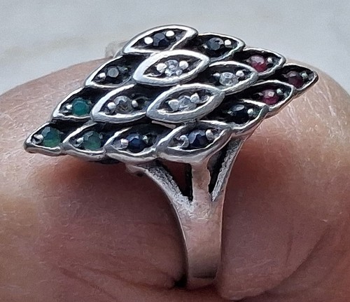 Vintage damenring raute - damenring, bunte